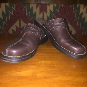 Clarks Brown Mules Clogs Excellent condition
